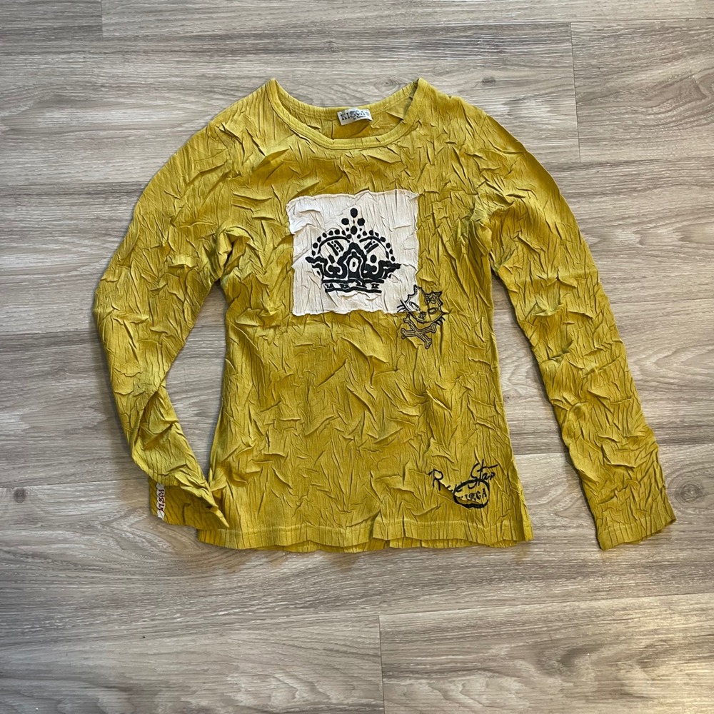 Kisca‎ by Komarov Artsy Long Sleeve Streetwear Alt Shirt Yellow Eccentric